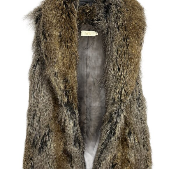 Candela Natural Faux Fur Mahala Oversized Vest NWT - Medium - Picture 3 of 6